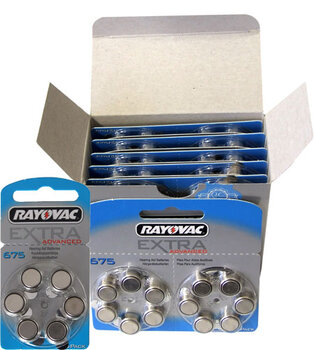 60 x baterie do aparatów słuchowych Rayovac Extra Advanced 675