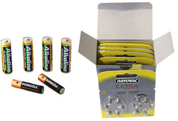 60 x Rayovac Extra Advanced 10 + 4 x LR6 Sanyo + 2 x LR03 Duracell