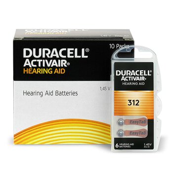 600 x Duracell ActivAir 312 hearing aid batteries