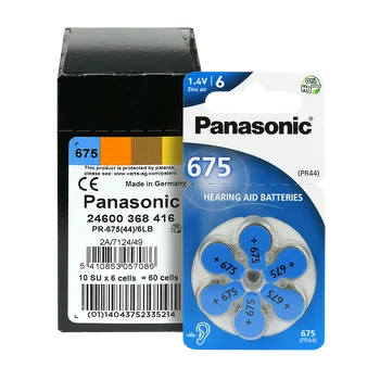 600 x Panasonic 675 / PR675 / PR44 hearing aid batteries