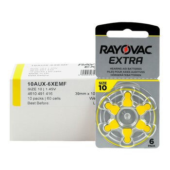 600 x Rayovac Extra 10 hearing aid batteries