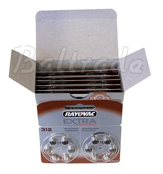600 x baterie do aparatów słuchowych Rayovac Extra Advanced 312 (podwójny blister) 600 x baterie do aparatów słuchowych Rayovac Extra Advanced 312 (podwójny blister)