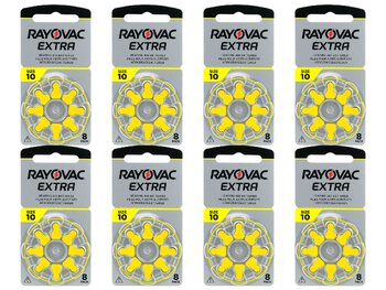 64 x baterie do aparatów słuchowych Rayovac Extra 10