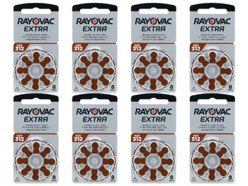 64 x baterie do aparatów słuchowych Rayovac Extra 312