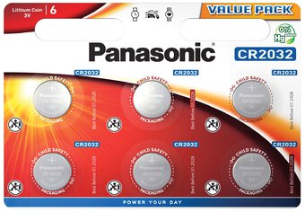6 x Panasonic CR2032 Mini Lithium battery