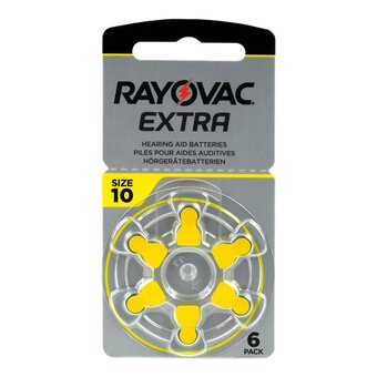 6 x Rayovac Extra 10 Hearing Aid Batteries