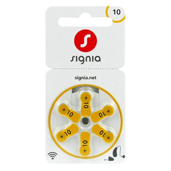 6 x Batteries for Signia 10 MF hearing aids