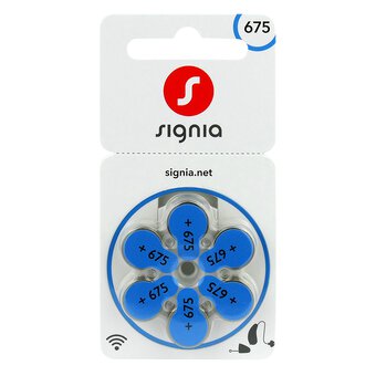 6 x Batteries for Signia 675 MF Hearing Aid