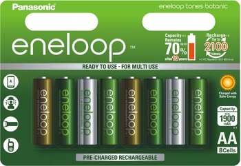 8 x Panasonic Eneloop Tones Botanic R6/AA 2000mAh (Blister)