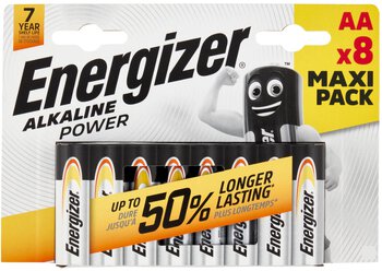 Baterie AA LR6 alkaliczne Energizer pakowane w blistrze po 8 sztuk