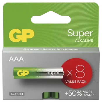 8 x GP Super Alkaline G-TECH AAA / LR03 Alkaline Battery