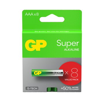 8 x GP Super Alkaline G-TECH LR03/AAA alkaline battery