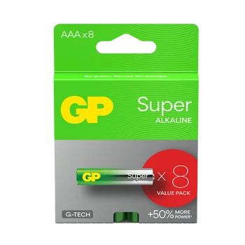 8 x GP Super Alkaline G-TECH LR03/AAA alkaline battery