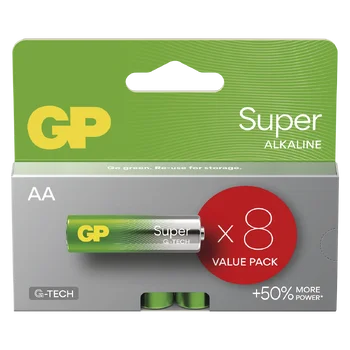 8 x LR6 / AA GP Super Alkaline G-TECH Alkaline Battery