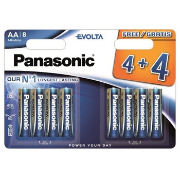 Baterie AA LR6 alkaliczne Panasonic pakowane po 8 sztuk w blistrze