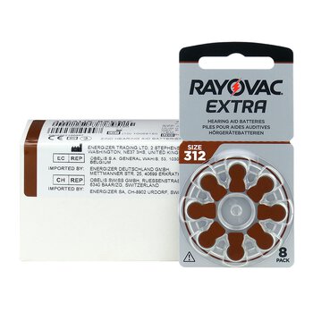 800 x Rayovac Extra 312 hearing aid batteries