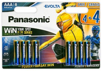 8 x Panasonic Evolta LR03/AAA Power Rangers (blister)