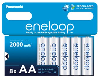 8 x Panasonic Eneloop R6 AA 2000mAh batteries BK-3MCDE/8BE (blister)