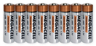 8 x Megacell LR6 AA alkaline battery