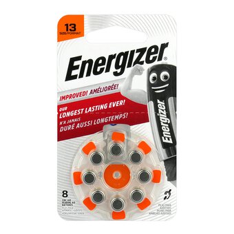 8 x Energizer 13 hearing aid batteries