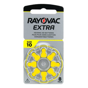 8 x Rayovac Extra 10 hearing aid batteries