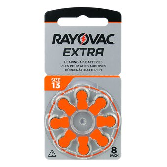 8 x Rayovac Extra 13 hearing aid batteries
