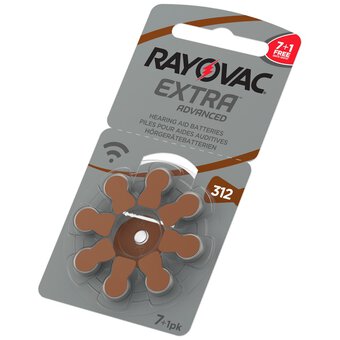 8 x Rayovac Extra Advanced 312 MF Hearing Aid batteries