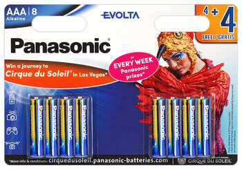 96 x Panasonic Evolta LR03/AAA (blister) cirque du soleil