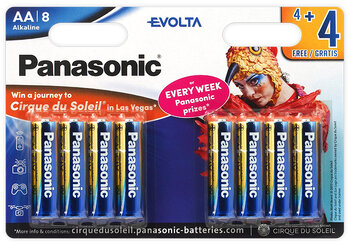 96 x Panasonic Evolta LR6/AA (blister) cirque du soleil