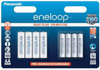 Rechargeable batteries MIX 4 x R6/AA + 4 x R03/AAA Panasonic Eneloop BK-KJMCCE44E 8BE (blister)