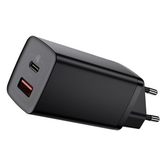 Baseus GaN2 Lite CCGAN2L-B01 65W fast charger with USB-C PD 3.0 and USB QC4.0 socket