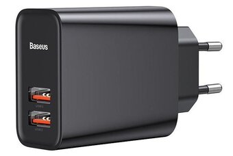 Baseus QC3.0 BS-EU906 CCFS-E01 30W Fast Network Charger with 2 USB Quick Charge 3.0 Ports