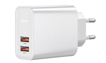 Baseus QC3.0 BS-EU906 CCFS-E02 30W szybka ładowarka sieciowa z 2 gniazdami USB Quick Charge 3.0