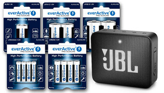 EverActive Pro Alkaline alkaline batteries 288pcs LR6, 288pcs LR03, 20pcs 6LR61, 24pcs LR14, 24pcs LR20+ JBL GO 2