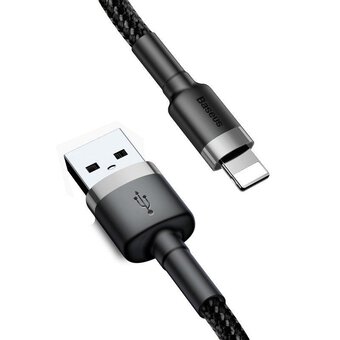 USB cable - Lightning / iPhone 50cm Baseus Cafule CALKLF-AG1 with 2.4A fast charging support
