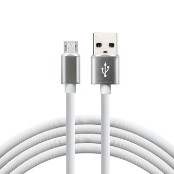 USB Silicone Cable-Micro USB everActive CBS-1MW 100cm with support for fast charging up to 2, 4A White