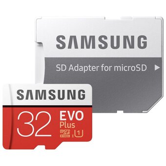 MicroSDHC memory card Samsung EVO PLUS 32GB UHS-I U1 Class 10 20/95MB/s + Adapter for SD