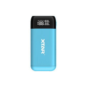 Charger/Power Bank for cylindrical batteries Li-ion 18650/20700/21700/26650 Xtar PB2S Blue