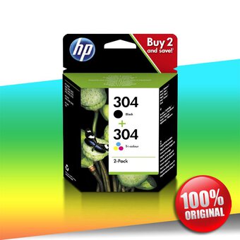 HP 304 Printer Ink Original Black 4ml + Color 2ml - Set