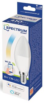 LED bulb 5W E14 Dimmable Candle WiFi Spectrum SMART CCT