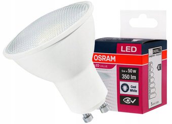 OSRAM GU10 LED Bulb 5W LED VALUE Natural 4000k (120 degree lighting angle)