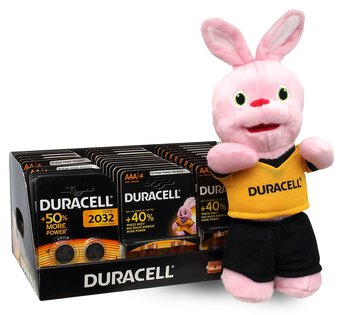Duracell set-LR6/AA 4BL 20 blisters/LR03/AAA 4BL 10 blisters/CR2032 2BL 7 blisters + Rabbit mascot