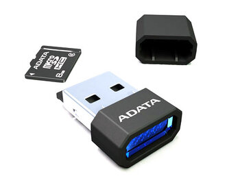 A-DATA microSDHC 16GB class 10 + mini czytnik V3 czarny - rozpakowana