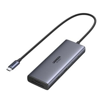 Адаптер-хаб USB-C 9w1 Ugreen CM498A 85774 1x USB 2.0 + 1x USB 3.0 + 2x HDMI + 3x USB-C + SD карта + TF карта