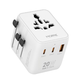 Travel Adapter 20W 2xUSB-C 1xUSB-A MORRE M470 Travel Adapter 20W 2xUSB-C 1xUSB-A MORRE M470