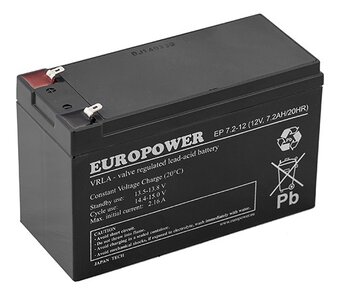 EUROPOWER EP Series Battery 12V 7.2Ah T2