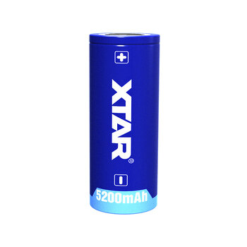 Xtar 26650, 3, 6V Li-ion 5200mAh battery with protection