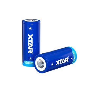 Xtar 26650, 3, 6V Li-ion 5200mAh battery with protection