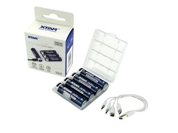 Xtar R6 / AA 1.5V Li-ion 2450mAh Battery with Security with USB-C Port - 4 Pieces Xtar R6 / AA 1.5V Li-ion 2450mAh Battery with Security with USB-C Port - 4 Pieces