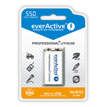 battery everActive 6F22/9V Li-ion 550 mAh